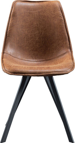 WOOOD Swen Eetkamerstoel - PU - Cognac - Set van 2