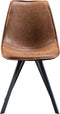 WOOOD Swen Eetkamerstoel - PU - Cognac - Set van 2