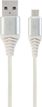 Gembird CC-USB2B-AMMBM-1M-BW2 - USB 2.0 Kabel - 1 m - Wit Zilver