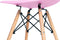 Set van 4 kuipstoelen met beuken houten poten - Eetkamer stoelen - roze