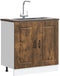 vidaXL - Spoelbakonderkast - Kalmar - 80x46x81,5cm - bewerkt - hout - gerookteiken