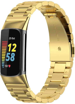 imoshion Fitbit Charge 6/5 - Stalen horlogeband met vlindersluiting - Goud