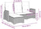 vidaXL - Verstelbare - tuinbank - met - kussens - L-vormig - poly - rattan - grijs