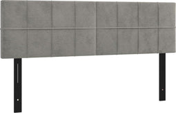 vidaXL - Hoofdborden - 2 - st - 72x5x78/88 - cm - fluweel - lichtgrijs