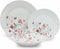 Tafelservies 18 stuks in porselein Vlinders rood