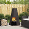 vidaXL - Vuurkorf - met - Houtopslag - Zwart - 50x50x100 - cm - Staal