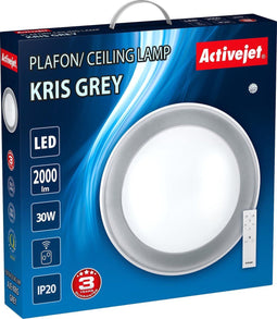Activejet Plafon LED AJE-KRIS Grey + pilot plafondverlichting Niet-verwisselbare lamp(en) 30 W G