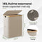 Nince Wasmand 141L - 2 Vakken - Uitneembare Waszakken - Bamboe - Beige