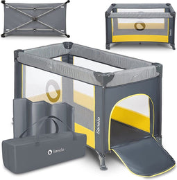 Lionelo Stefi - Campingbedje 3-in-1 - Inclusief matras 120x60 cm - Geel