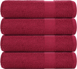 vidaXL - Douchehanddoeken - 4 - st - 70x140cm - 360g/m² - 100% - katoen - bordeauxrood