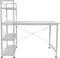 Bureau computertafel - industrieel modern - 3 opbergplanken - wit metaal hout - 120 cm