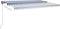 vidaXL - Luifel - handmatig - uittrekbaar - met - LED - 500x350 - cm - blauw - en - wit