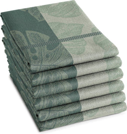 DDDDD Monstera - Theedoek - Set van 6 - Katoen - Plantenprint - 60x65 cm - Groen (6 stuks)