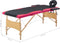 vidaXL - Massagetafel - inklapbaar - 2 - zones - hout - zwart - en - roze