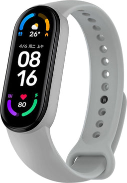 iMoshion Bandje Geschikt voor Xiaomi Mi Band 5 / 6 - iMoshion Siliconen band inkliksysteem ronde sluiting - Grijs