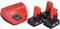 Milwaukee M12 NRG-603 Startset 3x 12 V 6.0 Ah ( 4933459208 ) Li-Ion accu + C12 C lader