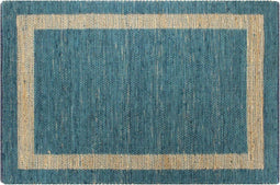 vidaXL - Vloerkleed - handgemaakt - 120x180 - cm - jute - blauw