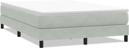 vidaXL - Boxspring - zonder - matras - fluweel - lichtgrijs - 160x210 - cm