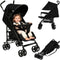Lionelo Elia - Buggy - Lichte 7kg - Verstelbare rugleuning - Zwart