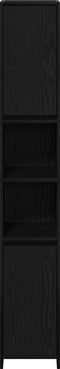 vidaXL - Badkamerkast - Zwart - Eiken - 30x30x183,5 - cm - Bewerkt - hout