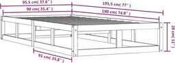 vidaXL - Bedframe - massief - hout - zwart - 90x190 - cm