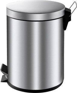 V-Part - Pedaalemmer 5 liter - Ronde prullenbak - Mat RVS