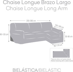 Hoes voor chaise longue met lange armleuning rechts Eysa JAZ Donker grijs 180 x 120 x 360 cm