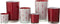 J-Line windlicht Notenkraker - glas - wit/rood - large - 2 stuks