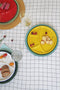 CABANAZ - bord, keramiek, FONDUE PLATE, geel