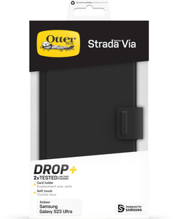 OtterBox Strada Via - Flip Cover - DROP+ valbescherming - Zwart