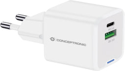 Conceptronic ALTHEA15W - Oplader - 20W - USB-A en USB-C - Wit