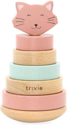 Trixie Houten Stapeltoren - Mrs. Cat - Houten stacking toy - Educatief speelgoed - Voor Jongens & Meisjes - Kat
