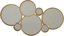 J-Line Spiegel 6 Ronden Metaal Goud