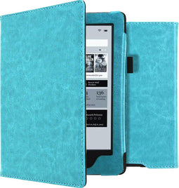 imoshion E-reader Hoesje - Geschikt voor Kobo Aura H2O - Vegan Leather Bookcase - Lichtblauw