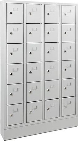 Lockerkast in 24-vaks met cilinderslot en sleutel