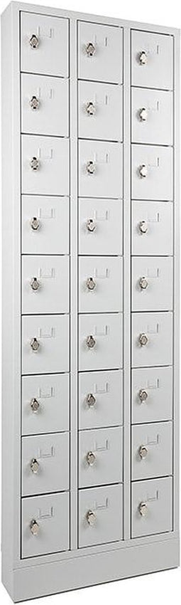 Lockerkast in 27-vaks met opening voor hangoogsluiting (zonder hangslot geleverd)