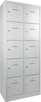 Lockerkast shc met 10 deuren voorzien van brievensleuf in aluminium met cilinderslot