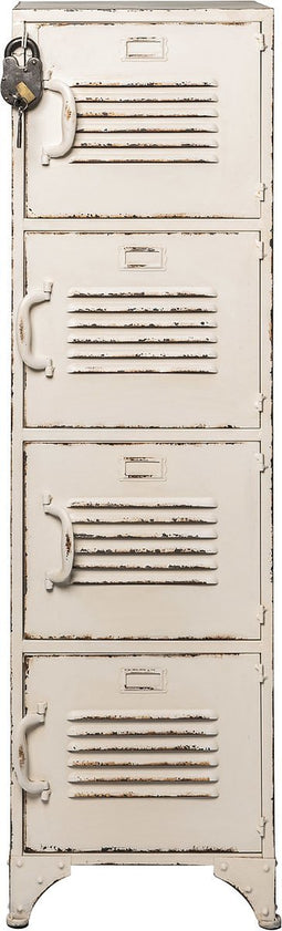 Lockerkast Wit - Locker Met Slot En 4 Deuren - Lockerkast metaal