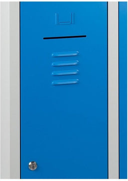 Lockerkast WRC 2 deurs met Blauwe deuren en uitgevoerd met cilinderslot