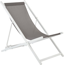 LOCRI II - Strandstoel - Grijs/Wit - Polyester