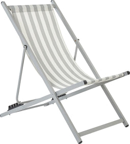 LOCRI II - Strandstoel - Wit/Grijs - Polyester