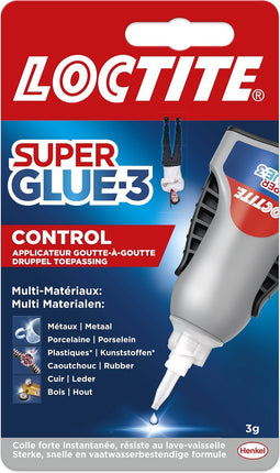 Loctite Power Control 3 g | Unieke Doseerfles voor Precieze Toepassing | Sterke Secondelijm voor Alles | Multifunctioneel voor Diverse Materialen | Gemakkelijk te Gebruiken voor Snelle Reparaties en Multitoepassingen