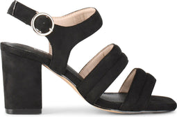 POSH by Poelman BO - Dames Sandalen met hak - Imitatiesuède - Zwart - Maat 39