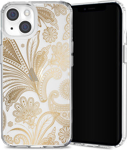 Selencia Hoesje Geschikt voor iPhone 14 Plus Hoesje - Selencia Zarya Fashion Extra Beschermende Backcover - goud