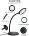 Loeplamp met LED Verlichting - Tafel Loeplamp - Zwart - Diamond Painting Accesoire - Borduren - Bureaulamp - Vergrootglas: 5X - 28LED - 46CM