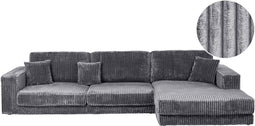 LOFOTEN - Hoekbank 4-zits - Donkergrijs - Linkszijdig - Corduroy