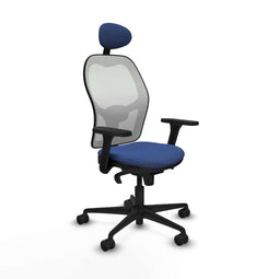 Piqueras y Crespo 3D036N1 - Bureaustoel - Verstelbare hoogte met hoofdsteun - Marineblauw