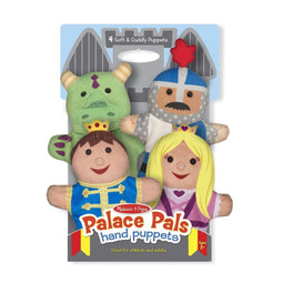 Melissa & Doug Kasteelvriendjes handpoppen (set van 4) - Prins, prinses, ridder en draak
