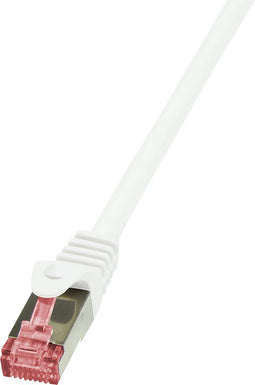LogiLink CQ2091S RJ45 Netwerkkabel, patchkabel CAT 6 S/FTP 10.00 m Wit Vlambestendig, Snagless 1 stuk(s)