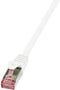 LogiLink CQ2091S RJ45 Netwerkkabel, patchkabel CAT 6 S/FTP 10.00 m Wit Vlambestendig, Snagless 1 stuk(s)